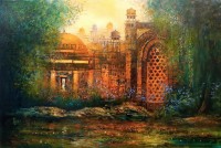 A. Q. Arif, 24 x 36 Inch, Oil on Canvas, Citysscape Painting, AC-AQ-344